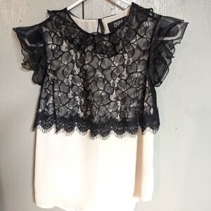 Prabal Gurung for Target black and white lace top, XS